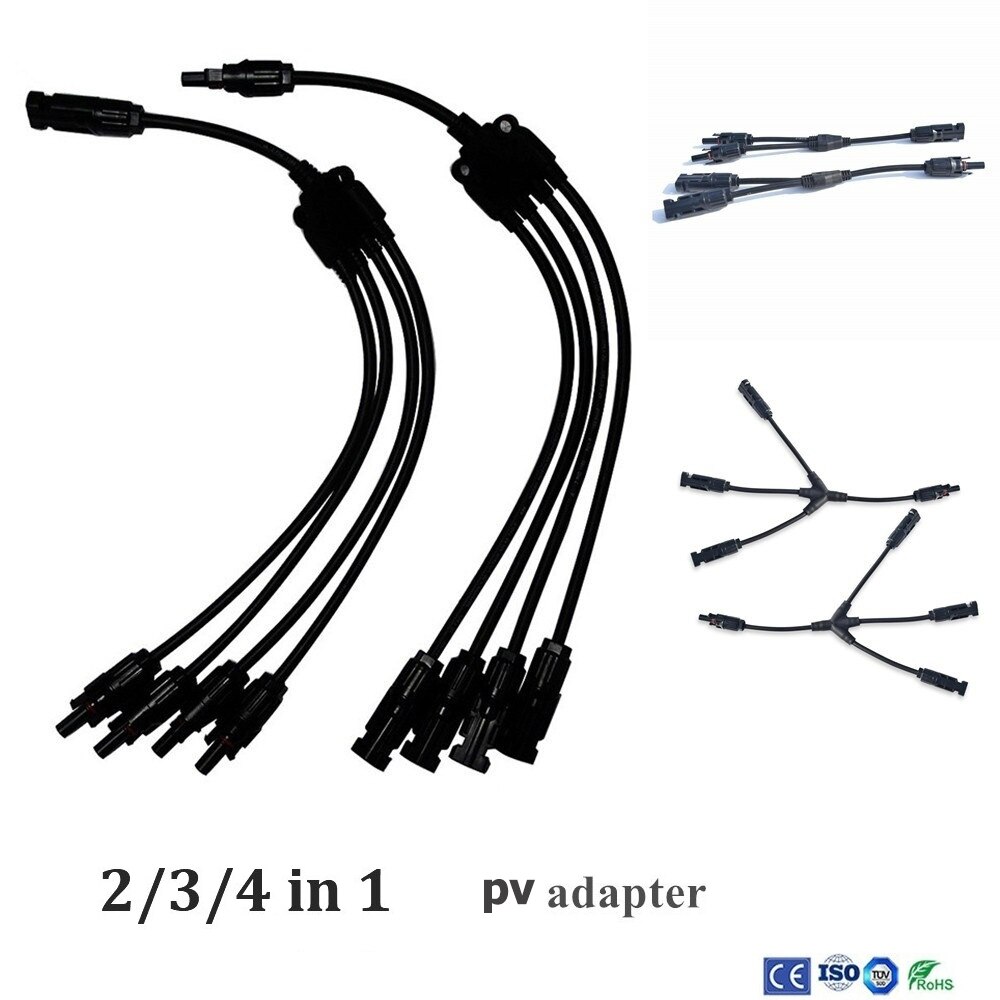 2/3/4 IN 1 connector solar panel cable solar connector 1to 2 1to 3 1 to 4 for solar panel system connecting in parallel