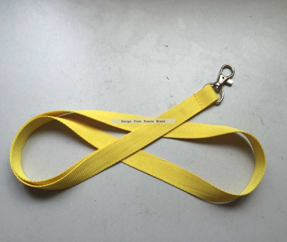 Blank polyester Yellow Neck strap lanyard for ID card Cell Phone Lanyard Neck Strap 0.7mm thick with/Lobster Clasp