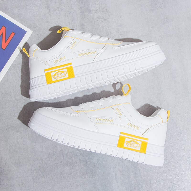 Valkoiset tennarit naisten vapaa-ajan kengät matala kevät nainen kengät alusta naisten tennarit naisille