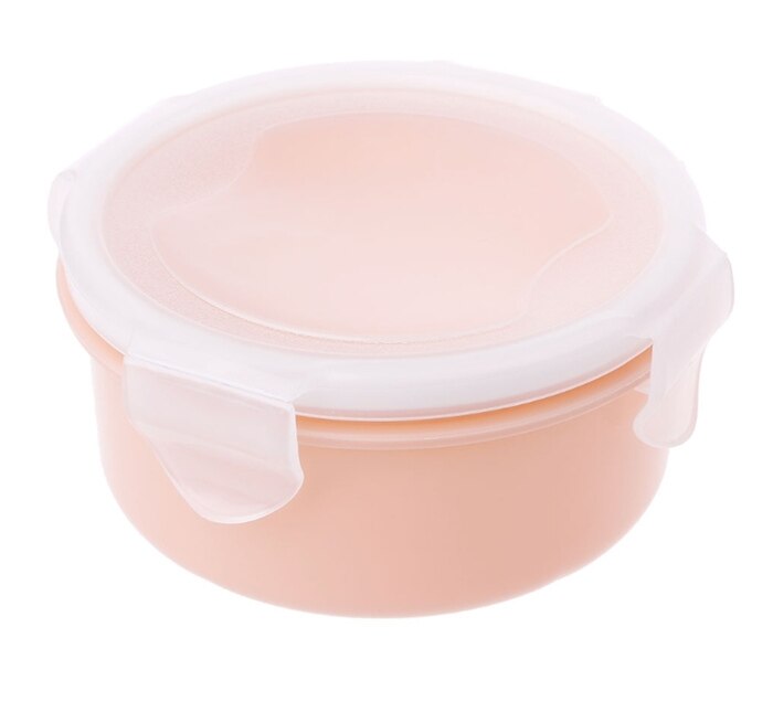Round Mini Refrigerator Crisper Storage Box PP Food Storage Box for Kitchen Seal Box Lunch Grains Tank Sorting Container: pink round
