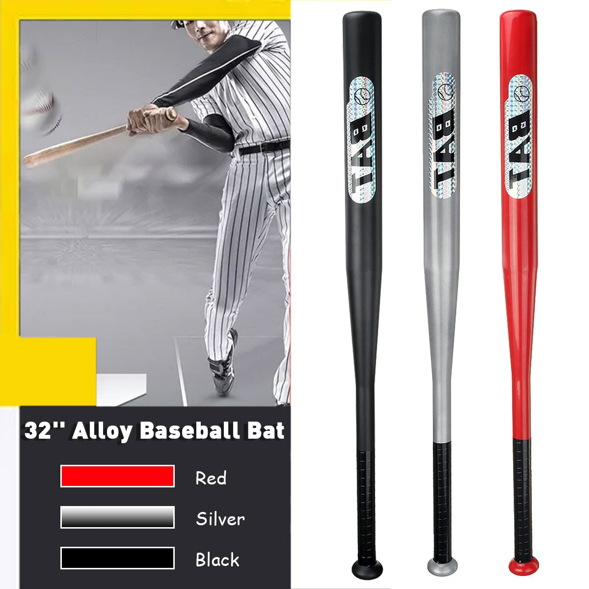 32 ''verdicken Aluminium Legierung Baseball Schläger Schläger Sport Für Unterhaltung Ball Fledermäbenutzen weicher Ball Baseball Schläger draussen Sport