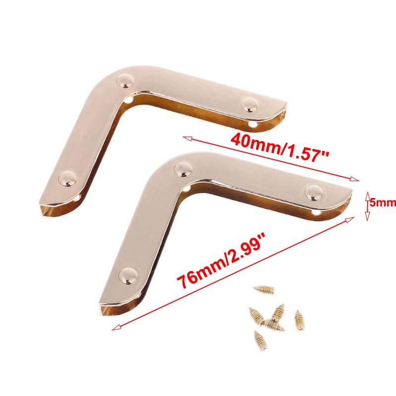 2 Pcs Metal Handbag Hollow Corner Protector Edge Safety Guard for DIY Making Purse Bag: 604-Gold