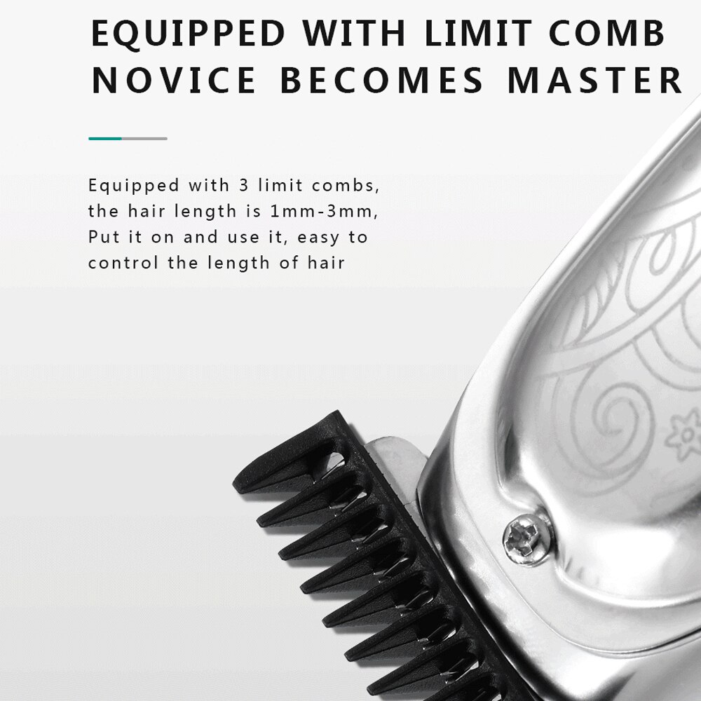 VGR-061 Brand Silver All Metal T Blade Finish Haircut Machine 0mm Baldheaded Hair Clipper Men Electric Hair Trimmer