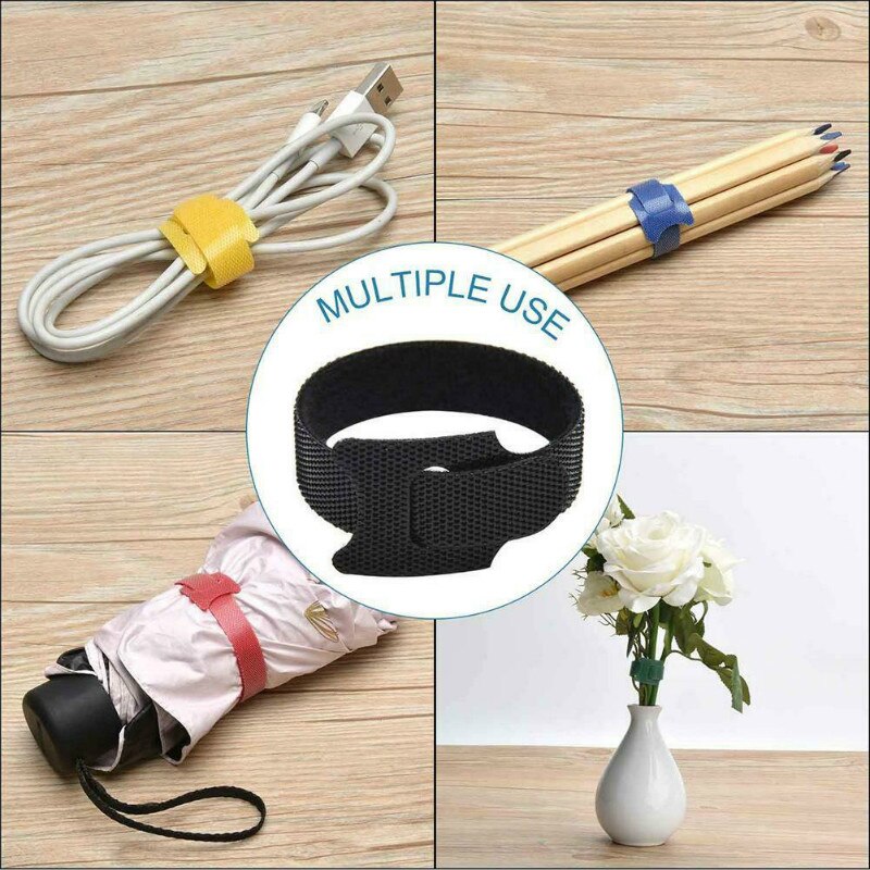 50Pcs T-Type Klittenband Kabelbinder Draad Herbruikbare Cord Organizer Draad Computer Data Kabel Nylon Power Cable Tie bandjes 15*1.2Cm