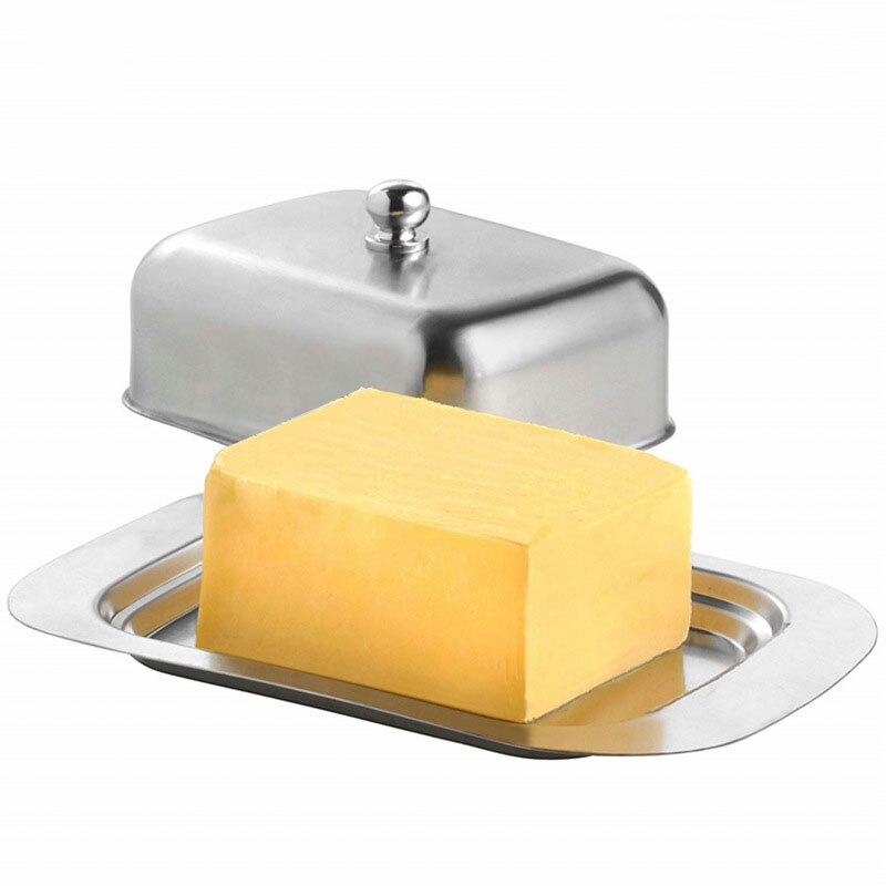 Butter Dish Stainless Steel Butter Dish With Lid Solid Cheese/Butter Container Butter Cheese Storage Box Kitchen Butter Dish Box