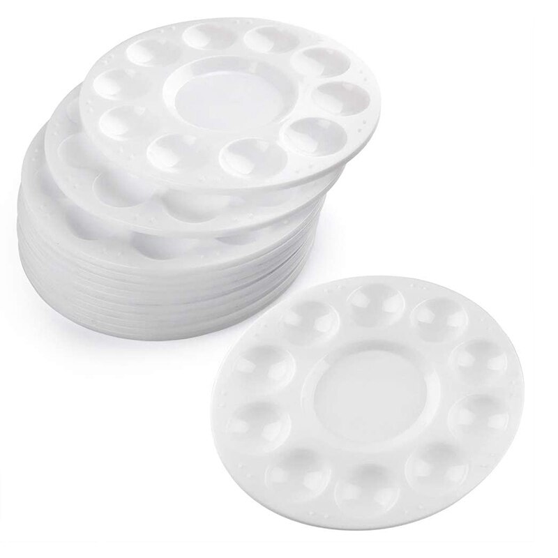 12Pcs Verf Lade Paletten Ronde Plastic Pallets Voor Acryl Olie Aquarel Craft Professionele Diy Art Schilderen: Default Title