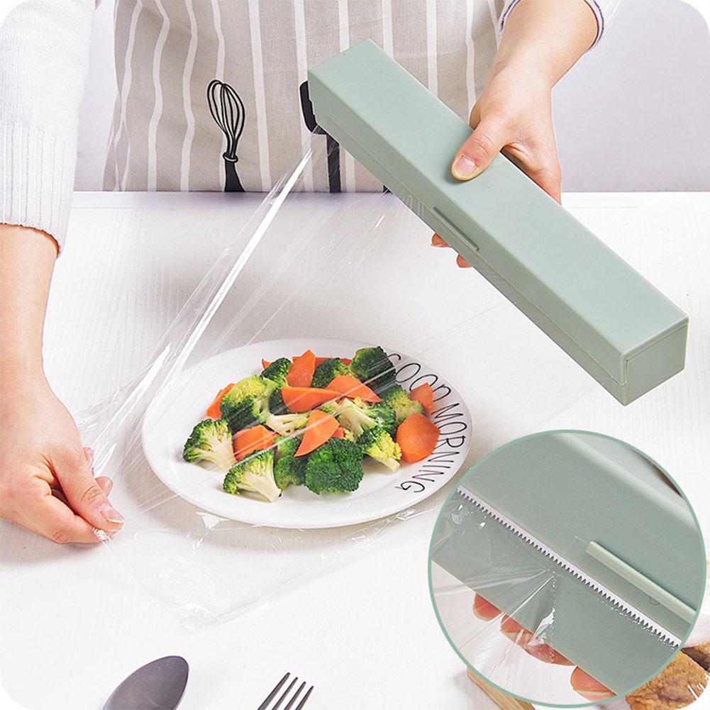 Rvs Blade Cling Film Wrap Dispenser Cutter voor Keuken Voedsel Wrap