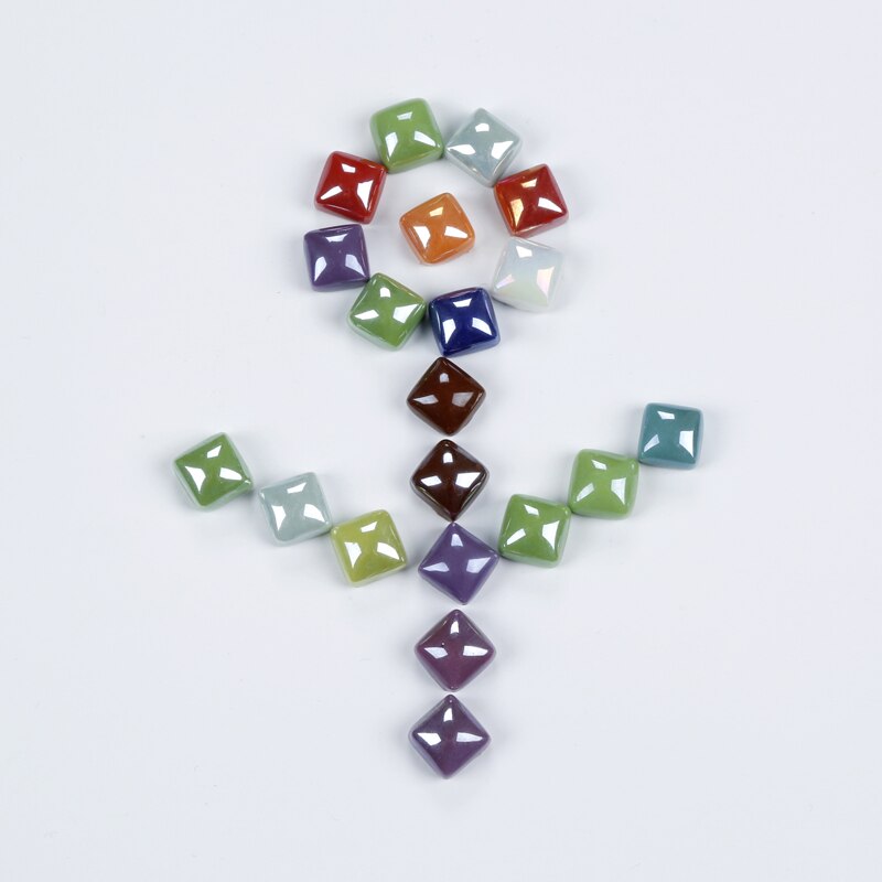 100Pcs Gepolijst Jade Mozaïek Tegels 1.2Cm Vierkante Mozaïek Stenen Kleurrijke Mozaïek Materialen Voor Kinderen/Kids Diy Handgemaakte craft Tegel