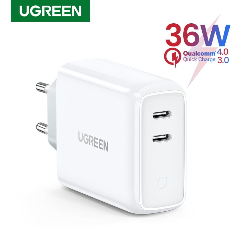 Ugreen pd36w usb pd carregador de carga rápida 4.0 3.0 para iphone 11 pro xs macbook ipad qc 3.0 usb tipo c carregador para huawei carregador