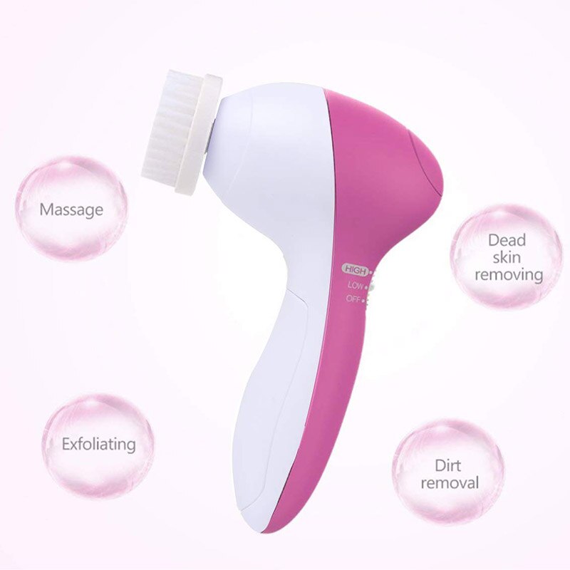 5 In 1 Elektrische Gezichtsreiniger Gezicht Wassen Cleaning Mini Skin Pore Cleaner Beauty Body Massage Gezicht Wassen Borstel Machine