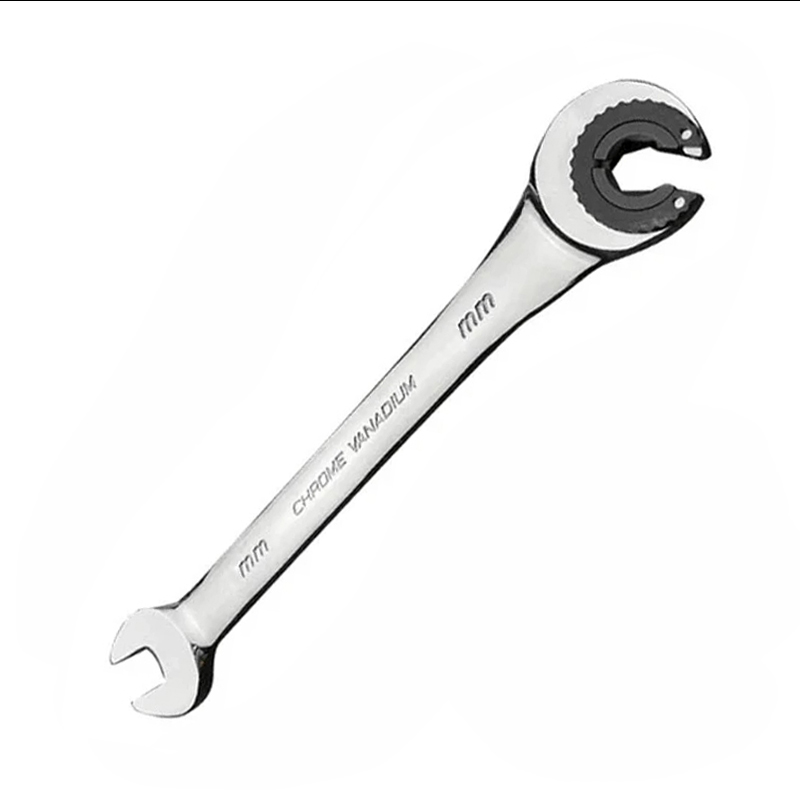 Opening Tubing Ratchet Wrench Spanner Combination Wrenches Set Flex-head Fixed Head Metric Open End Gears Ring Wrench Set: WHITE / 14 mm