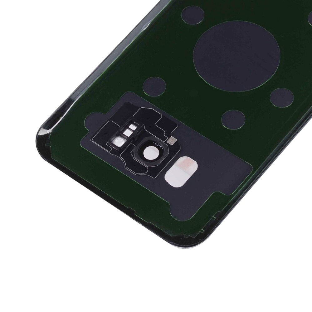 Caixa da porta da bateria traseira para samsung galaxy s8 s8 plus + g955 g955f g950 g950f volta capa de habitação de vidro + adesivo moldura da câmera