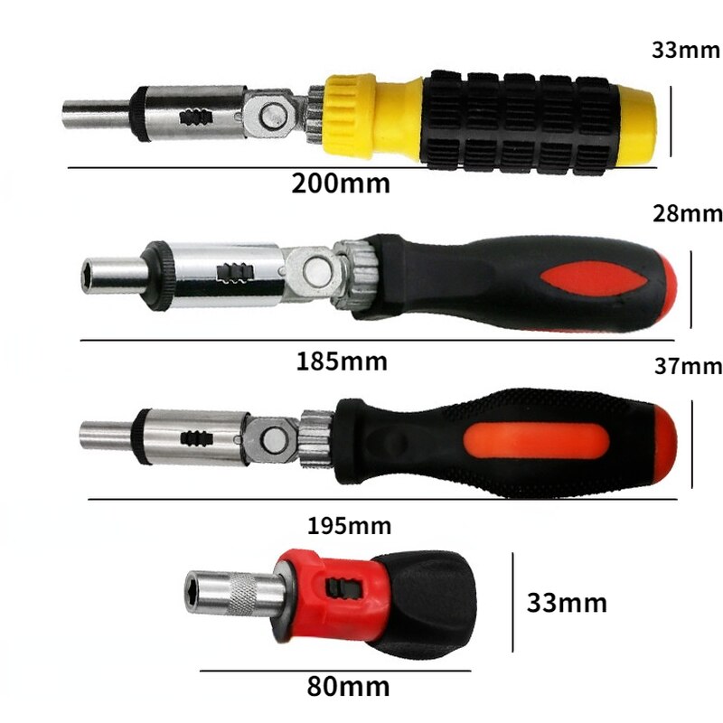 Multi specification ratchet screwdriver angle variable 0-180 degrees left and right turn hexagon socket 6.35 screw wrench Tools