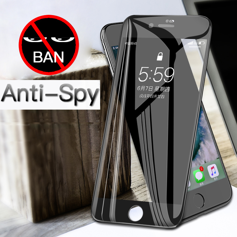 Protecteur d'écran de confidentialité, 3 pièces, pour iPhone 8 7 6 6s Plus SE 2022 9H, Film Anti-espion en verre trempé complet