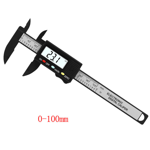 O.M.Y 1pcs Meten 0-150mm 6 Inch Plastic LCD Elektronische Digitale Koolstofvezel Schuifmaat Regel gauge Micrometer: 0-100MM