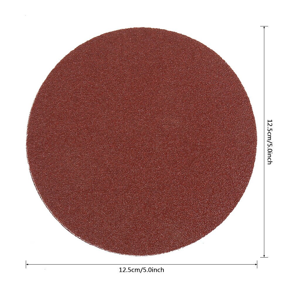 10 Pcs 125mm Sandpaper Round Shape Sanding Discs Hook Loop With Backing Pad Drill Adaptor For Polishing Cleaning Tools