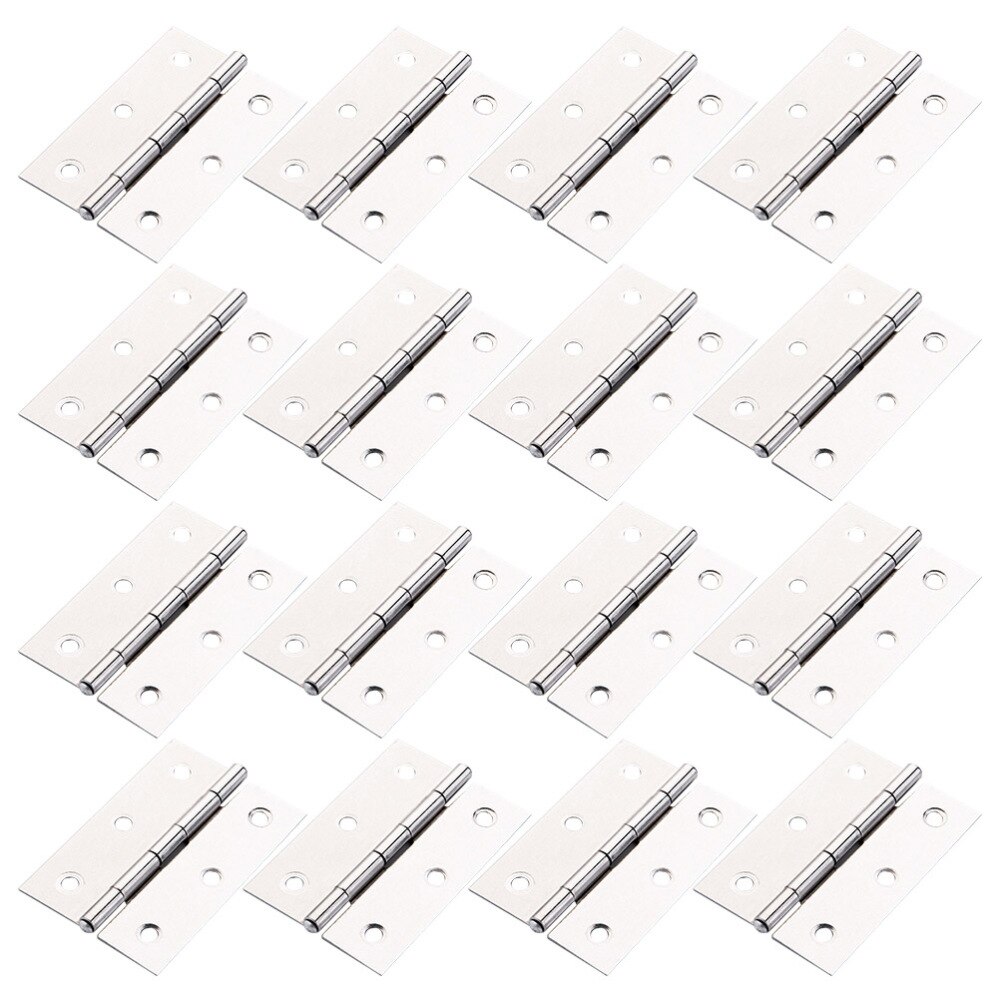 32 Uds 1,5 bisagra de puerta de pulgadas de acero inoxidable tapa bisagra contra solapa Backflap bisagra cajón bisagra de tope (Plata): Silver 3