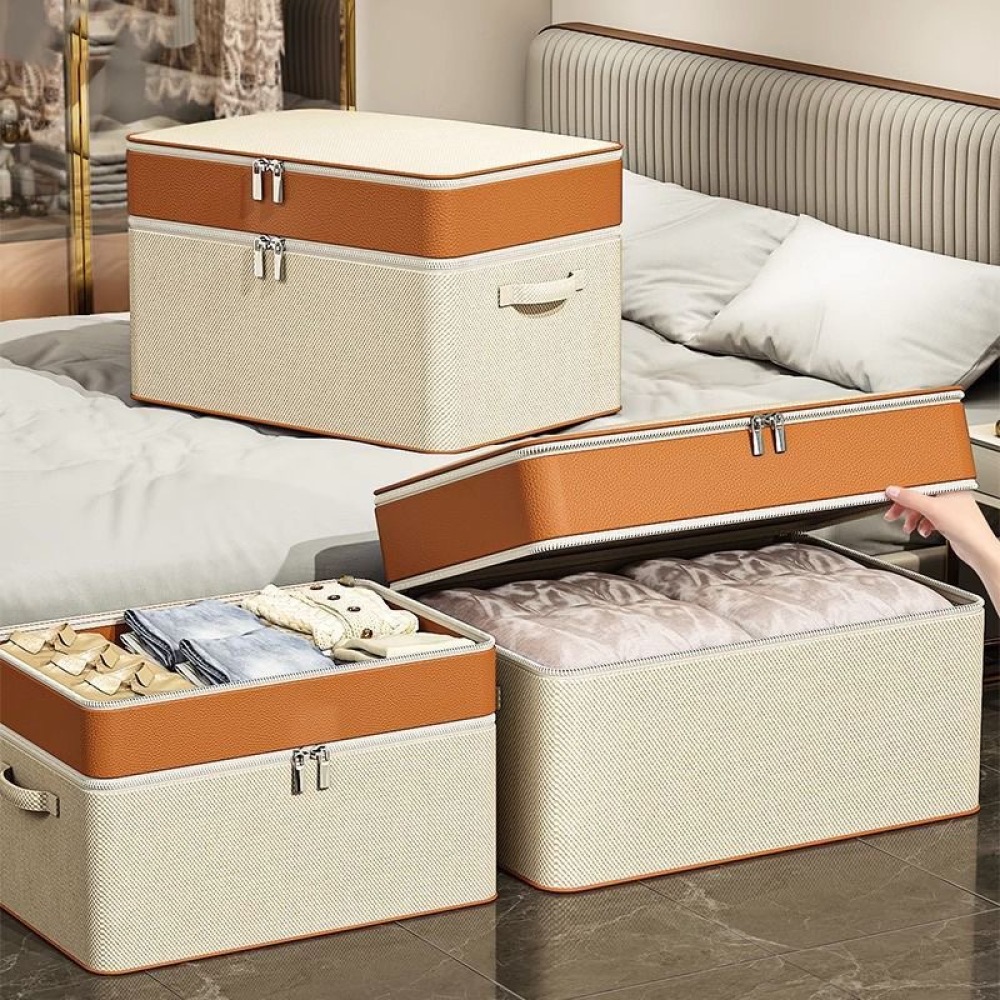 Grote capaciteit bewegende kledingkast Kledingopbergdoos Opvouwbare quiltopbergtas Verhuiszak Katoenen quilttas voor slaapkamerkast