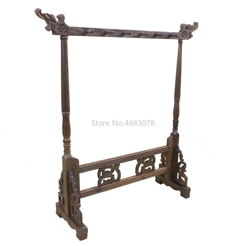 Traditionele Chinese 12 Haak Kip-vleugel Borstel Houder Kalligrafie Pen Houder Stand Hout Borstel Stand Opknoping Monteren Pen Houder