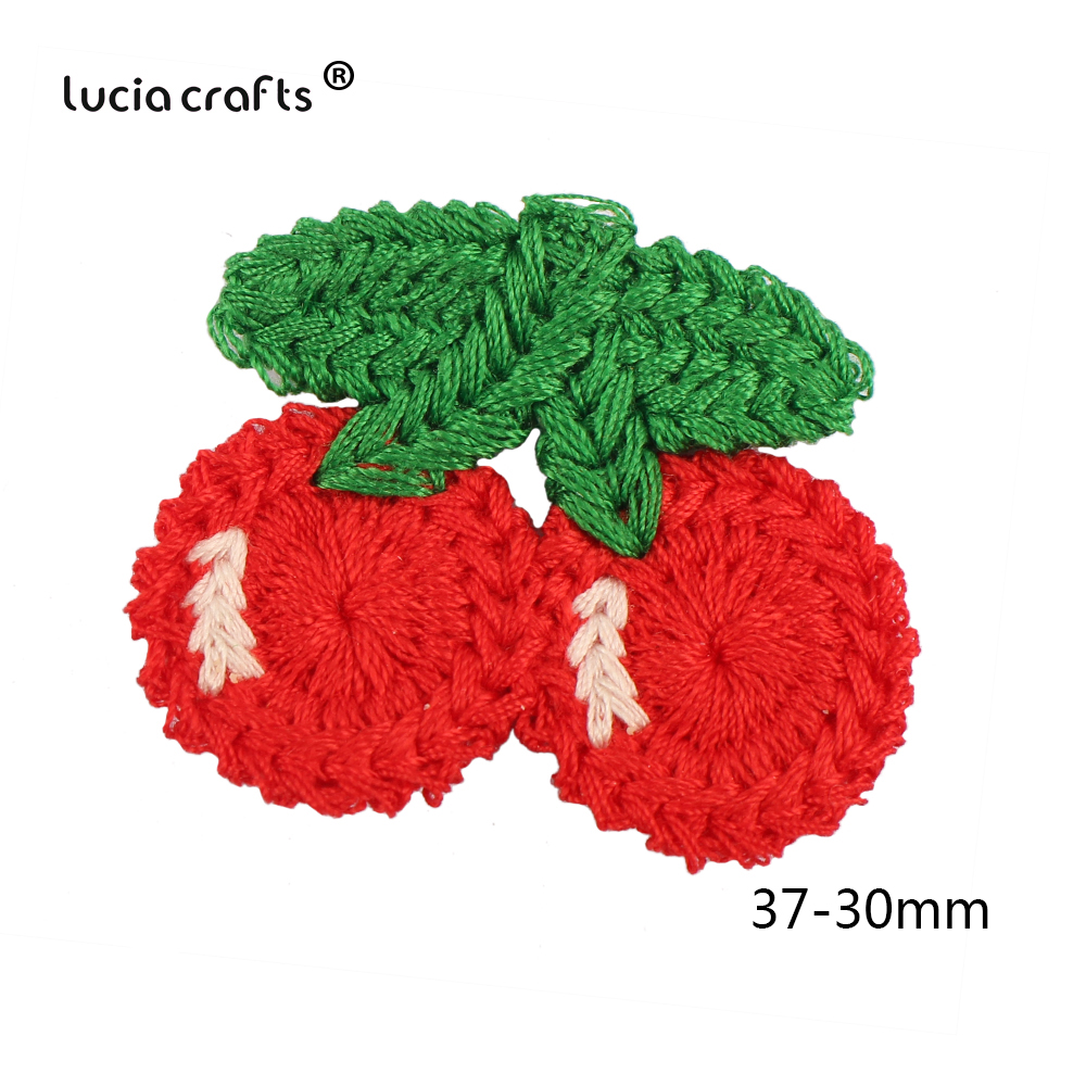 10 Pcs/6 Stuks Wortel Fruit Cherry Gehaakte Gebreide Patches Geappliceerd Handwerken Diy Naaien Kleding Ambachten Hoofddeksels Decor L0823