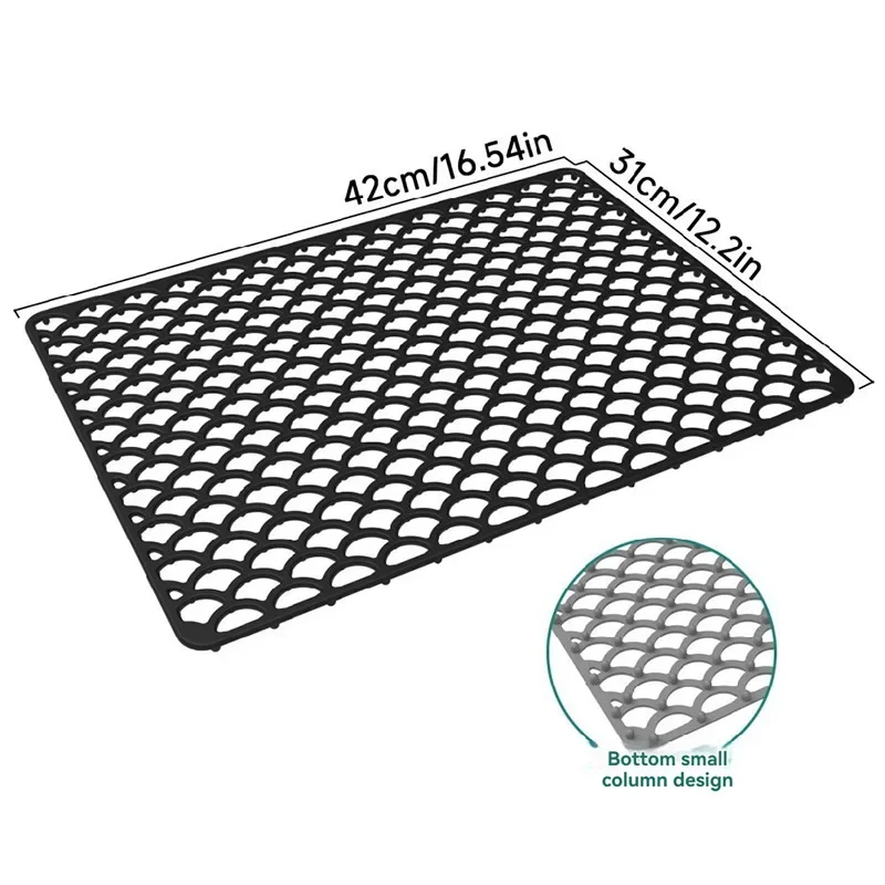 Tapete protetor de pia de silicone para cozinha, dobrável, antiderrapante, utensílios de mesa, drenagem, secagem, casa, multifuncional
