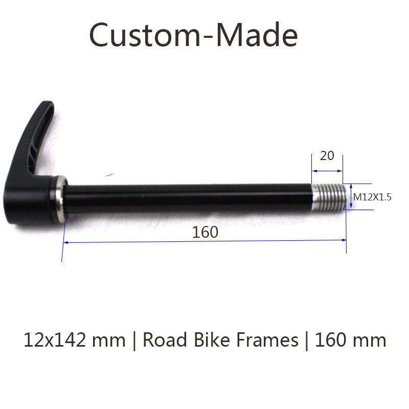 Rear Thru Axle 12X142 length 158 160 164 170 mm thread pitch 1.5 mm biycle Custom-Made thru axle: 160mm with lever