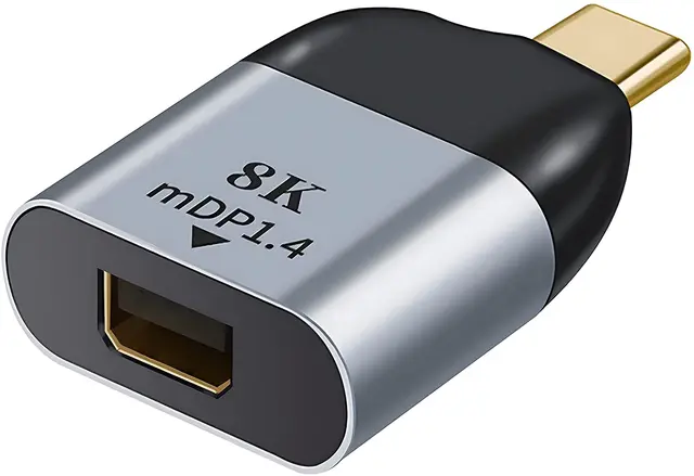 Usb-c til displayport 1.4- adapter thunderbolt 3/4 type-c til dp/minidip displayport 8k @ 60hz- videokonverter for bærbar skjerm: Gull