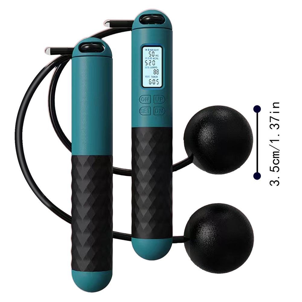 Cuerda de saltar ponderada, cuerda de saltar sin cuerda para Fitness con contador inteligente, cuerda de saltar inalámbrica para accesorios de Fitness: Verde militar