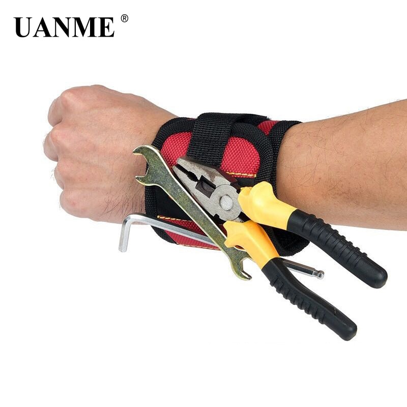 Uanme 13.8 '' håndledsstøtte stærk magnetisk til skrue negleholder armbåndsbånd værktøj armbånd bælte support beskyttelsessæt diy