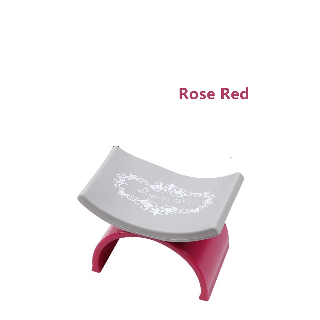 U-Vormige Siliconen Nail Tafel Hand Kussen Houder Wasbaar Draagbare Mat Pad Nail Art Salon Manicure Salon Tool Nail apparatuur: Rose Red