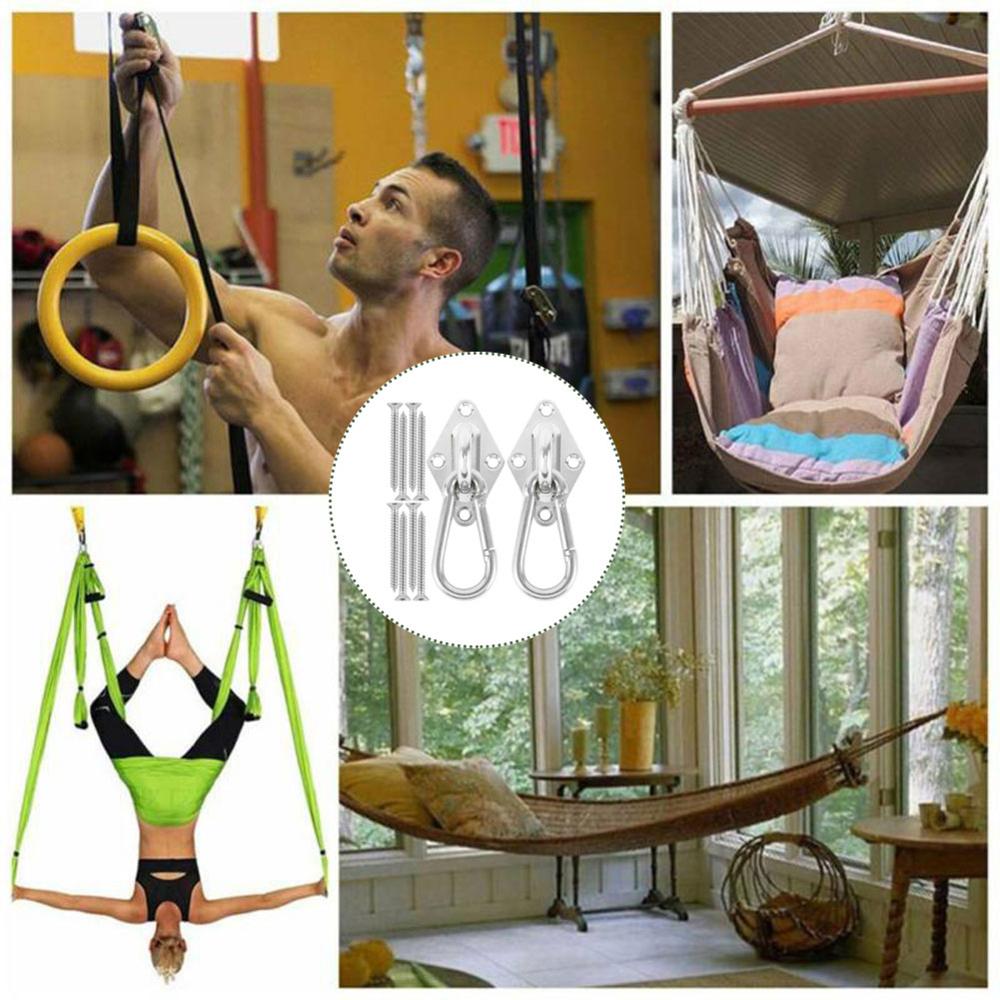 Home Garden Heavy Duty Hammock Hanging Kit Eye Plates Ceiling Wall Mount Anchor Hooks Hanger for Hammock Swing Chair