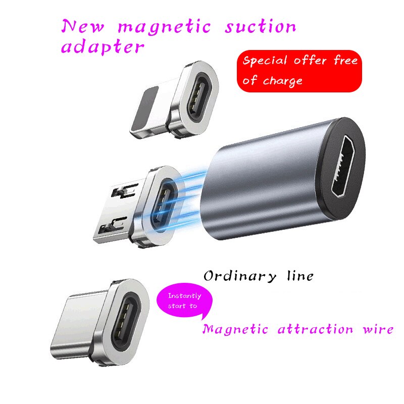 Magnetische Zuig Adapter Android Magnetische Adapter Type-C Magnetische Converter Hoofd Magnetische Datalijn Magnetische Zuigkracht Hoofd 22