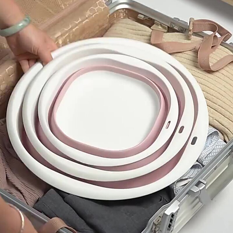 Travel Folding Washbasin Bathroom Portable Silicone Basins Kitchen Folding Laundry Bowl Camping Supplies Foldable Bath Sink