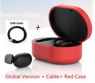 Originale xiaomi airdots redmi airdots tws trådløs øretelefon stemmestyring bluetooth 5.0 støjreduktion trykkontrol: Rød