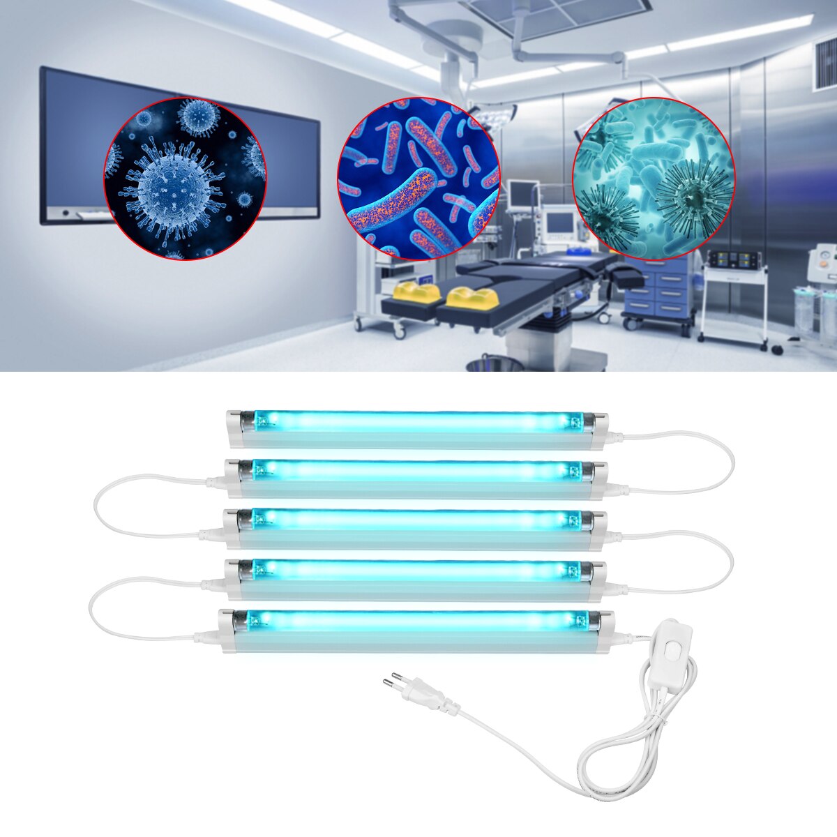 5Pcs 110V 220V Quartz Ultraviolet Led Lamp Cabinet Germicidal T5 Tube Bulb 6W8W Home kitchen Closet TV Bench UV Sterilizer Light