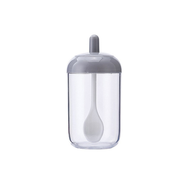 Bouteille d'épices assaisonnement boîte verre bouteille Sault sucre pot avec cuillère BBQ cuisson huile Cruet assaisonnement bouilloire accessoires de cuisine 1PC: 2