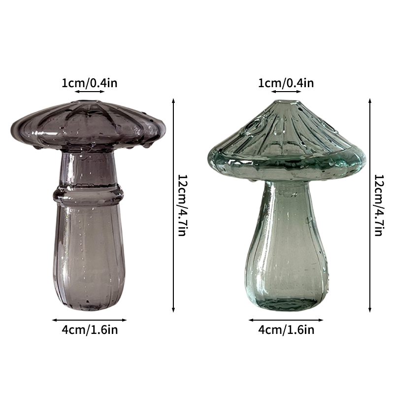 Svampevase glasblomsterflaske æstetisk skrivebordsdekoration vase til blomster svampeplante i potte årsindretning boligborddekoration: Dyb blå