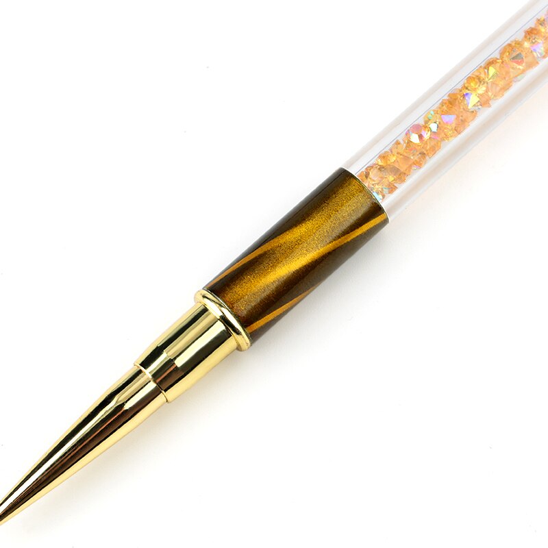 1 st akryl nail art penslar penna multi size uv gel kattögon strass prickig måla naglar borste för manikyr verktyg