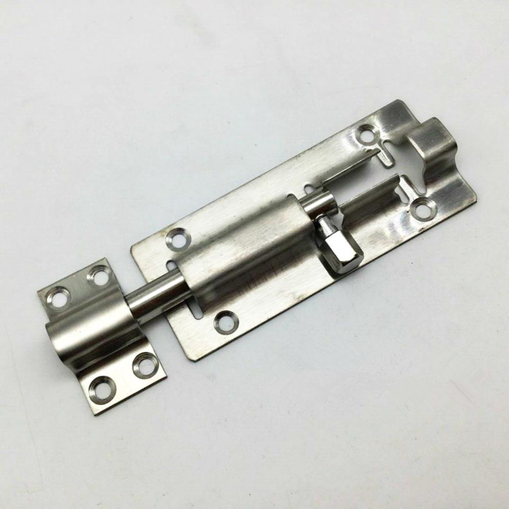 1Pc 1.5/2/3/4/6 Inch Long Silver Stainless Steel Door Latch Sliding Lock Barrel Bolt Latch Hasp Staple Gate Safety Lock