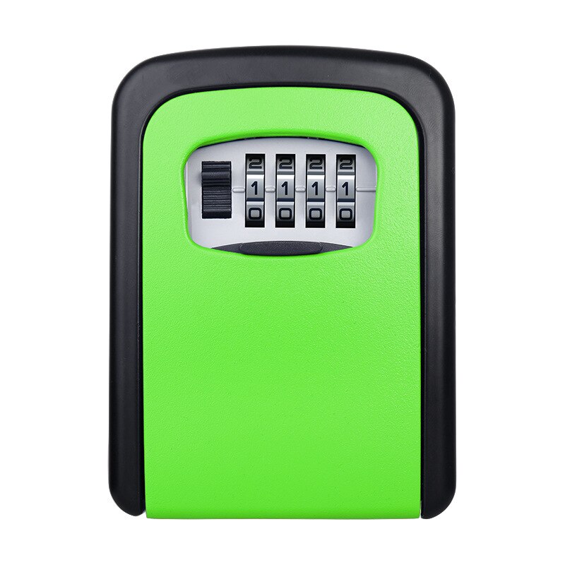 Caja organizadora de almacenamiento para llaves nuevas, con contraseña de 4 dígitos, llaves de repuesto, caja organizadora secreta de Metal oculta para llaves de la oficina en casa: Green-Black