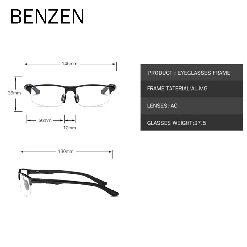 BENZEN Prescription Sports Glasses Frame Men AlMg... Grandado