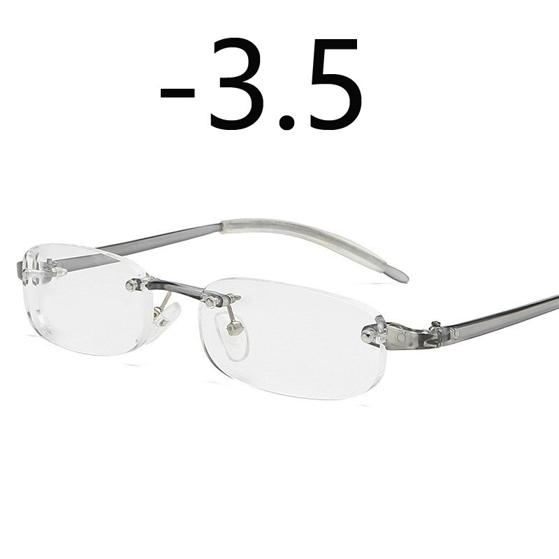 Randloze Bijziendheid Bril Mannen Vrouwen Ultralight Kortzichtig Bijziend-1 -1.5 -2.0-4.0, verziendheid + 1.0 + 1.5 + 2.0 + 4.0: myopia -3.5