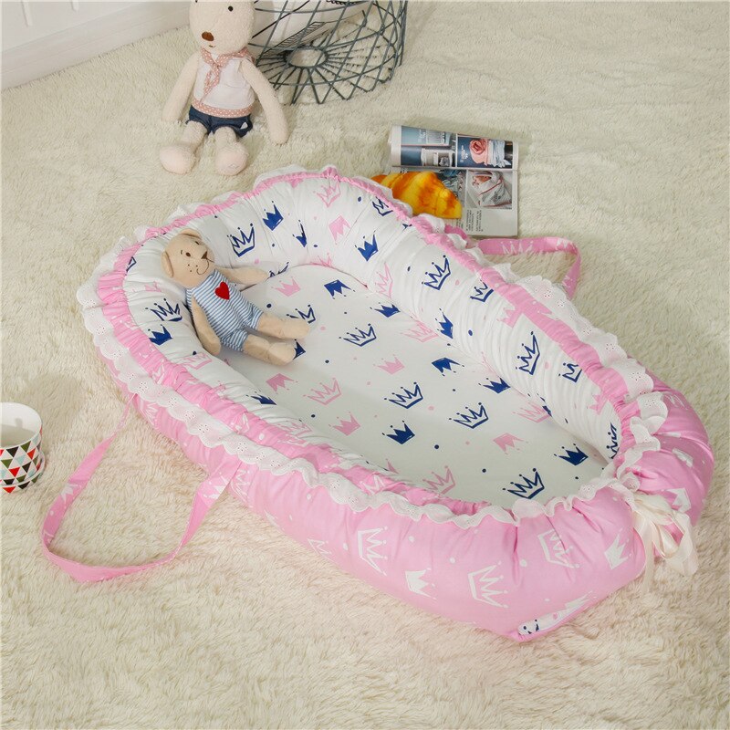 85*50cm Babynest Bett Tragbare Krippe Reise Bett Kleinkind Kleinkind Baumwolle Krippe Wiege Für Neugeborene Baby Kindergarten Tragetasche co Schläfer Bett: 3