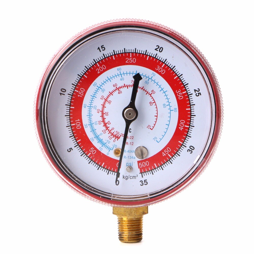 Red Air Conditioner R404/R134A/R22 Refrigerant High Pressure Gauge PSI KPA