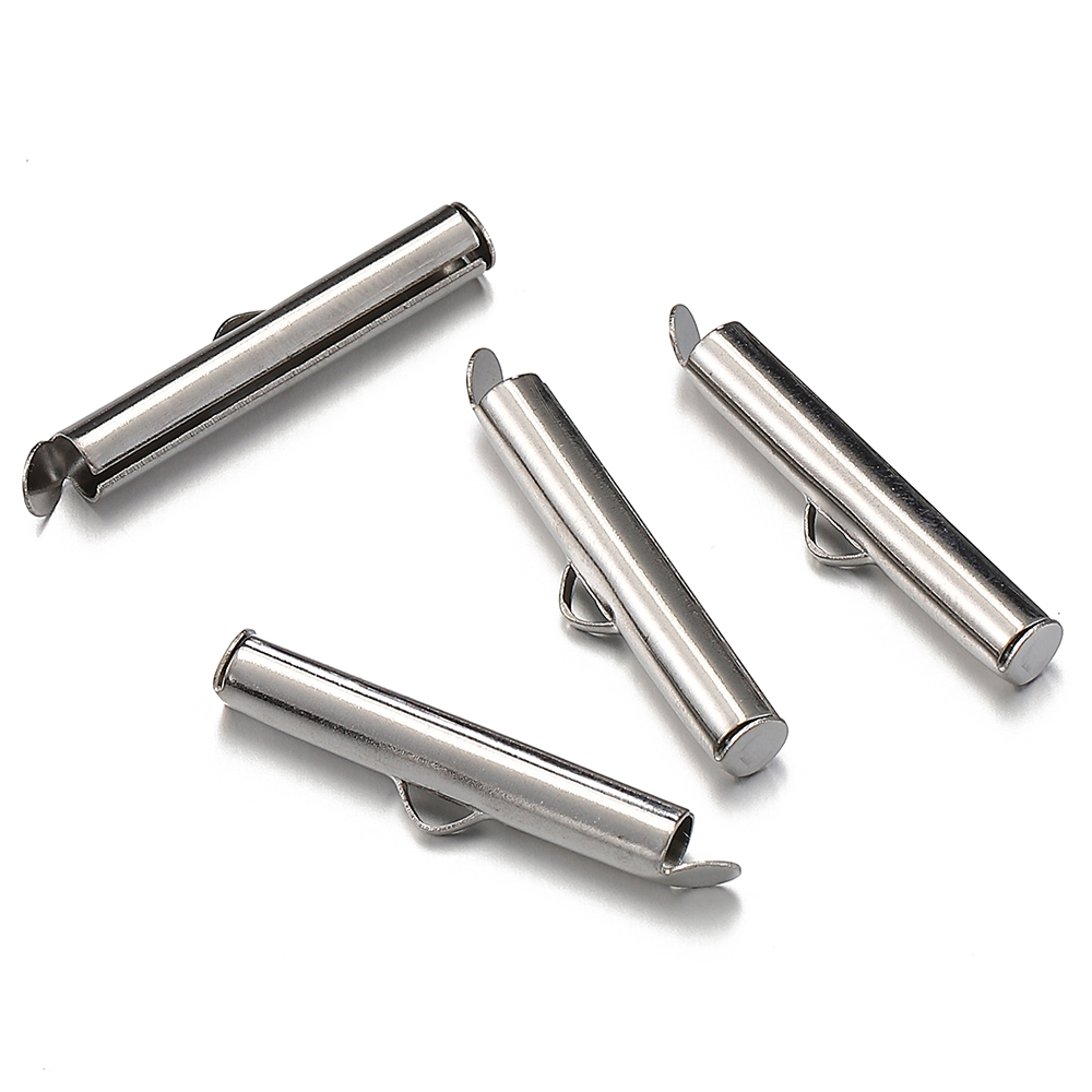 20 piezas de tubos deslizantes de acero inoxidable de 6-40mm, tapas de extremo deslizante, tubo de engarzado para cuentas de semillas, cinta de sujeción, fabricación de joyería DIY: 18 mm / Verde