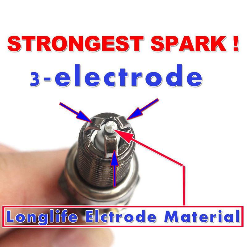 3 uds A7TC Triple electrodo para GY6 50 cc 70cc 90 cc 110cc 125 cc 150cc ATV motos Scooters y Kazuma Roketa Sunl Taotao Baja