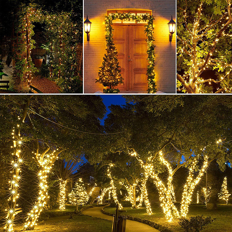LED solar full sky star light string 8 function outdoor waterproof camping courtyard light decoration light
