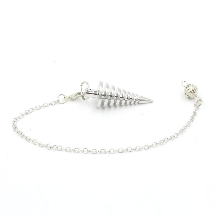 100%  koperen metalen pendel voor waarzeggerij, wichelarij, reiki, spirituele antwoorden, metafysische esoterische pendel  x024: Verzilverd