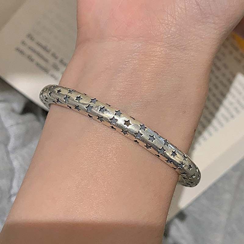 Foxanry 925 abertura do selo brcacelet pulseiras para feminino ins moda vintage punk estrelas festa jóias presentes por atacado: Default Title