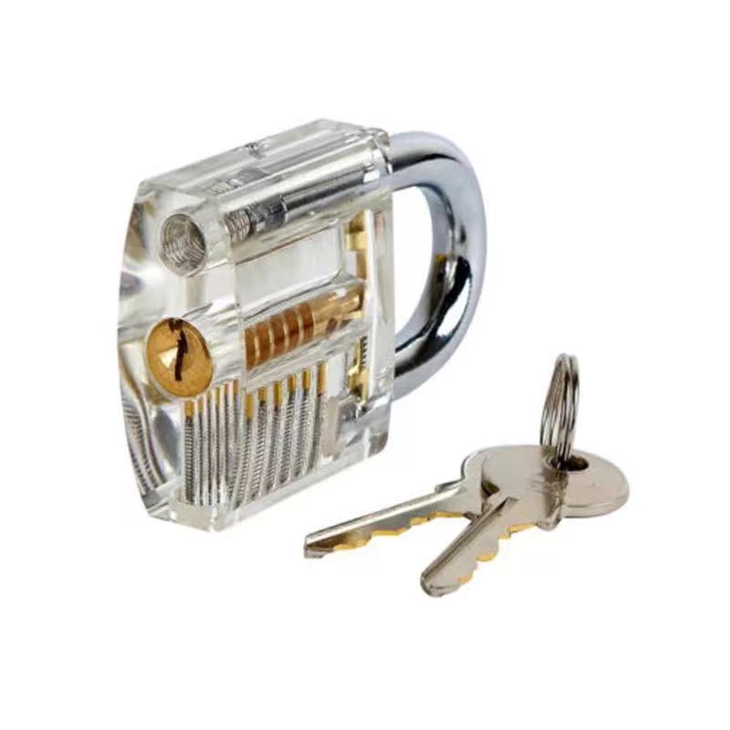 Locksmith Transparent Locks Pick Visible Cutaway Mini Practice View Padlock Hasps Training Skill For Furniture Hardware: F
